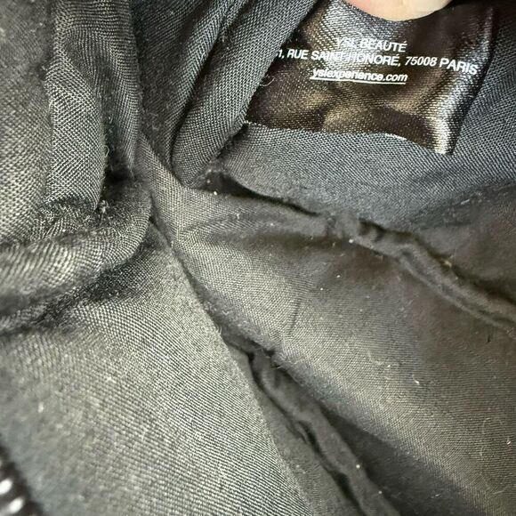 Yves Saint Laurent YSL parfums Black Canvas Logo Wristlet Clutch Bag - Picture 12 of 12